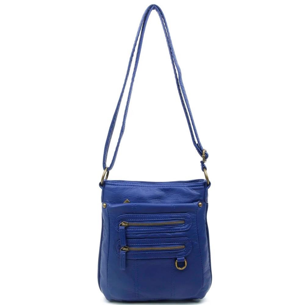 💙 NWT! Blue Multi Zip Crossbody Bag